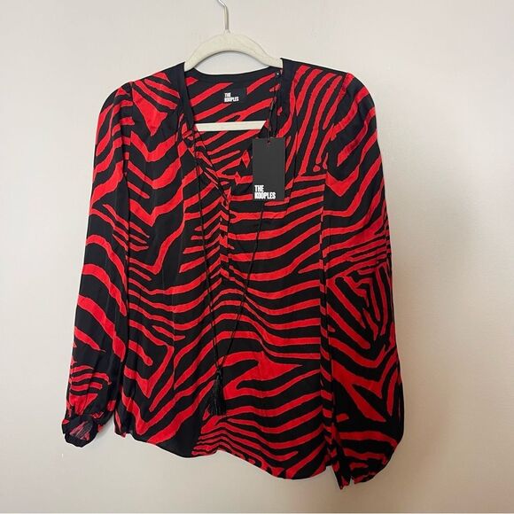 $215 The Kooples Zebra Print Blouse - Black NWT - Picture 9 of 12